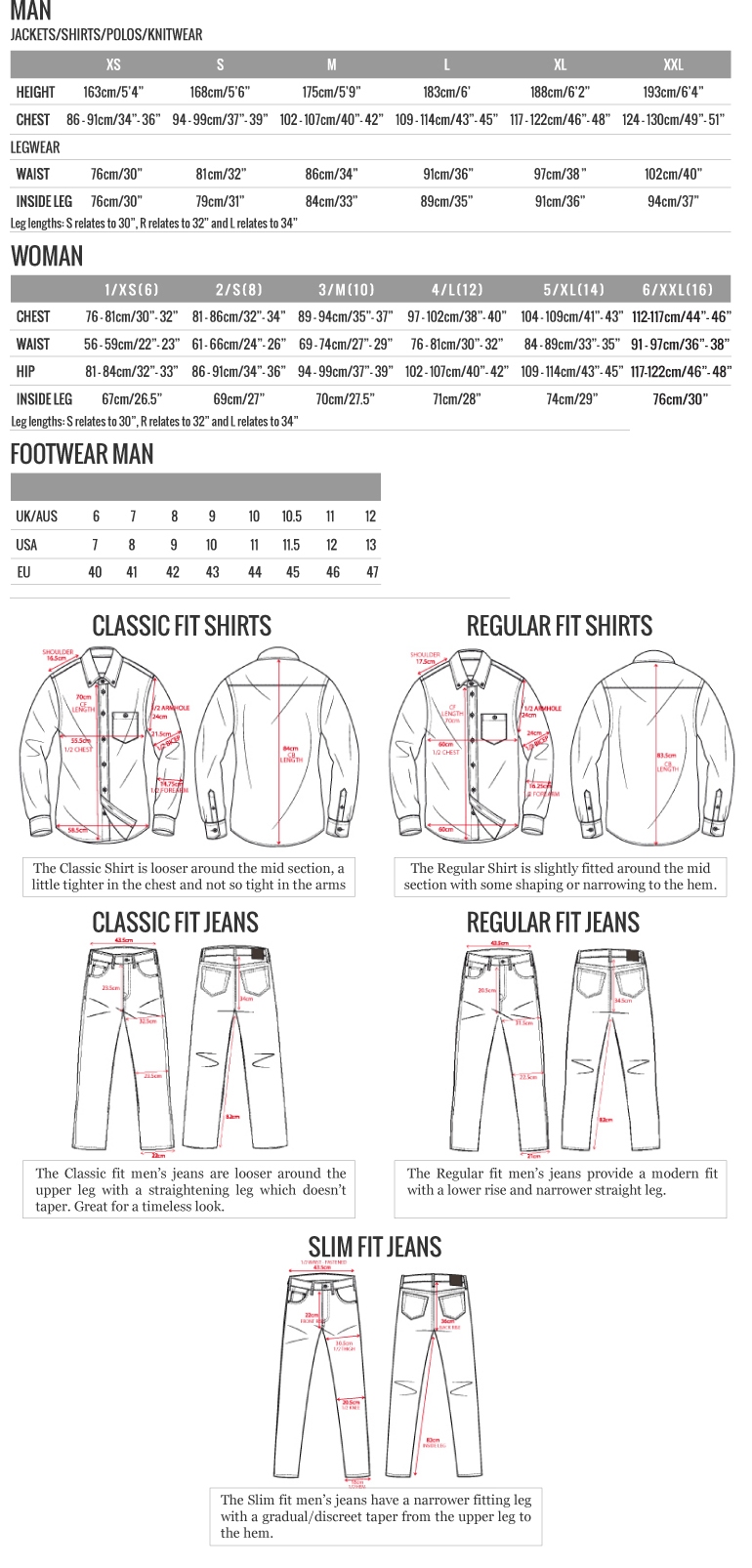 Henri Lloyd Size Chart Uk