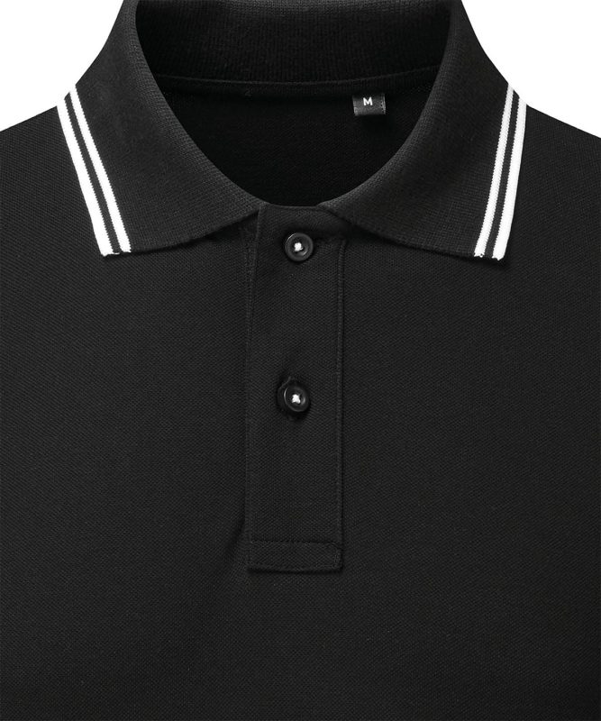 classic fit tipped polo - Black/White