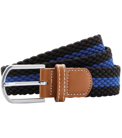 Two-colour stripe braid stretch belt