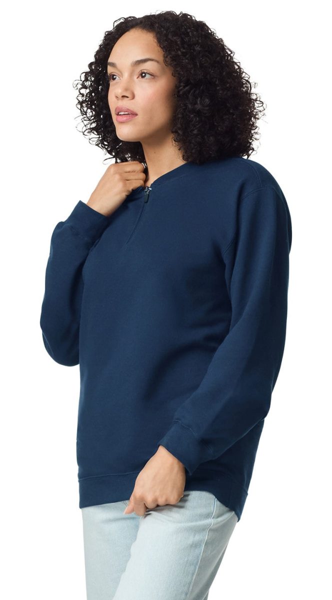 Softstyle™ midweight adult fleece 1/4-zip sweatshirt