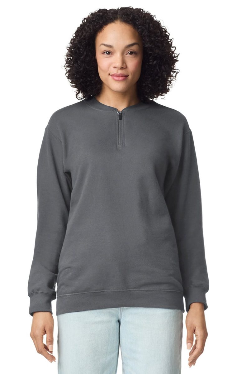 Softstyle™ midweight adult fleece 1/4-zip sweatshirt