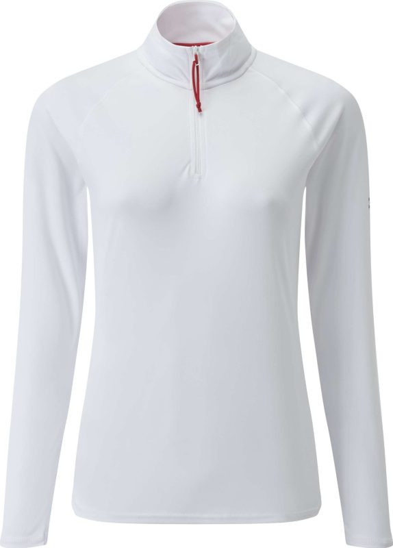 UV Tec Zip Long Sleeve Tee - White