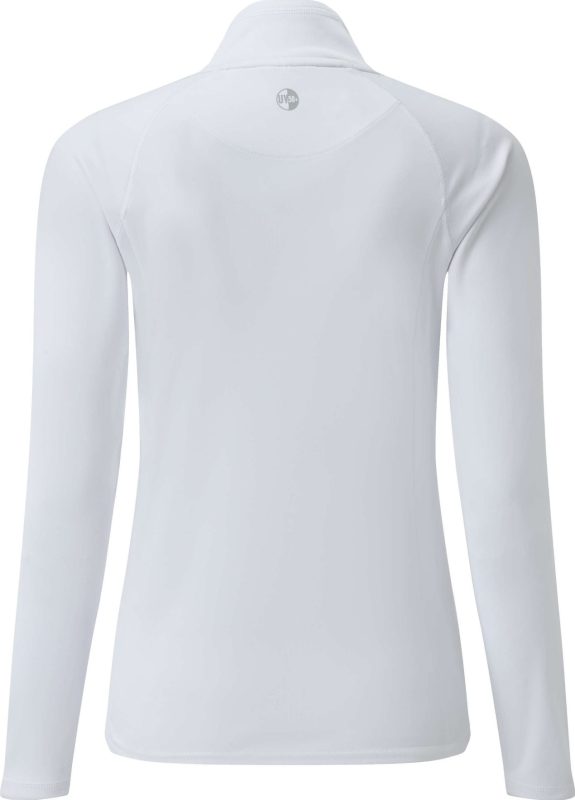 UV Tec Zip Long Sleeve Tee - White