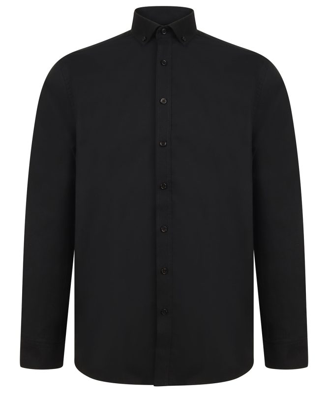 Modern long sleeve Oxford shirt - Black