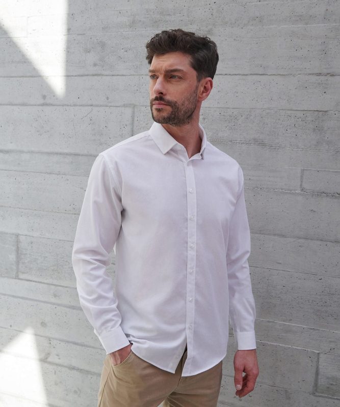 Long sleeve ‘cotton-feel' Coolplus® shirt