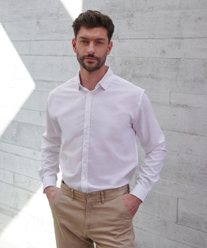 Long sleeve ‘cotton-feel' Coolplus® shirt