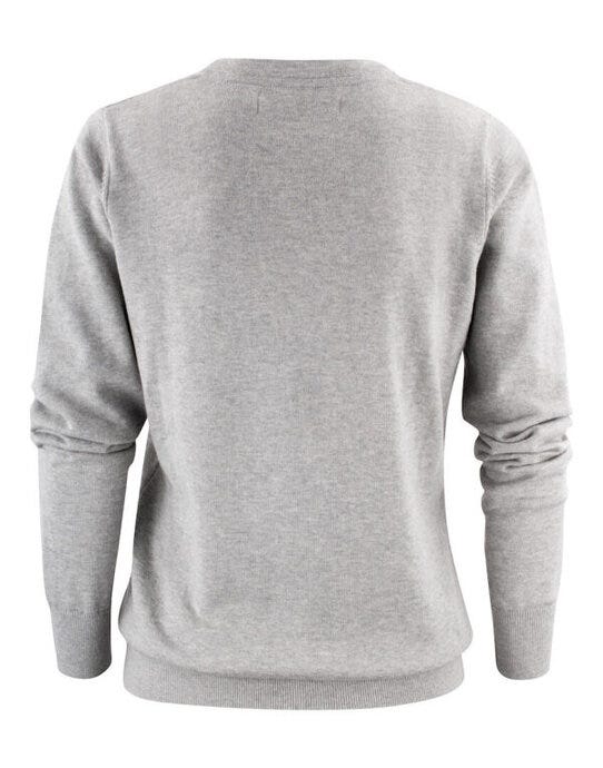Ashland V-Neck Ladies Knit - Grey Melange