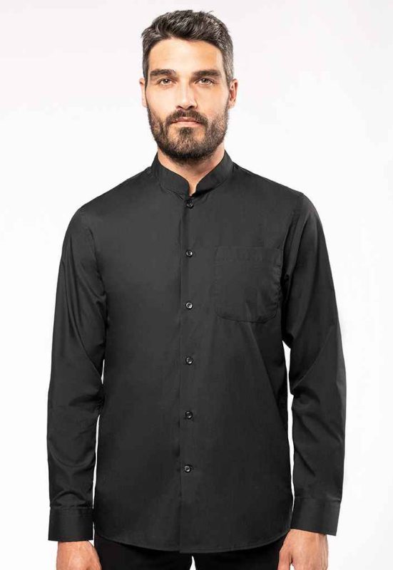 Mandarin collar shirt long-sleeved (tailored fit)