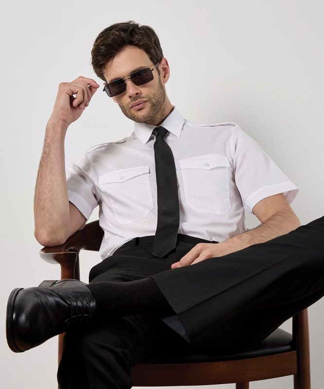 Pilot shirt short-sleeved (tailored fit)
