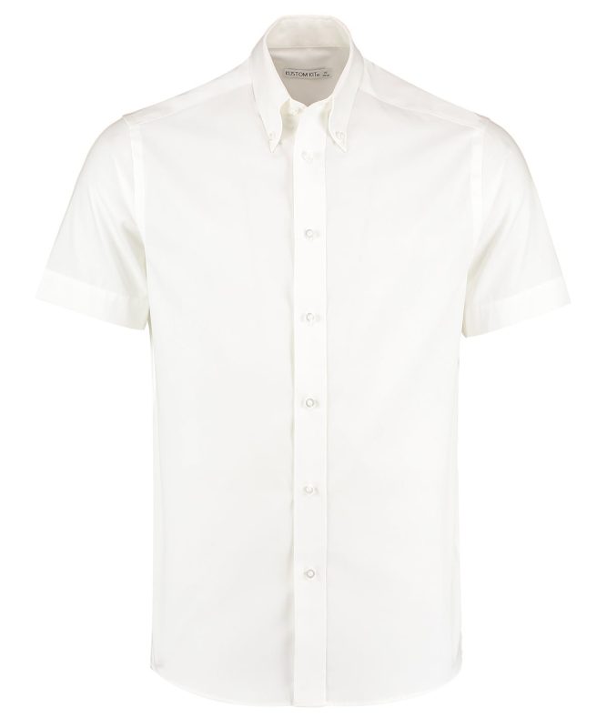 Premium Oxford shirt short-sleeved (tailored fit) - White