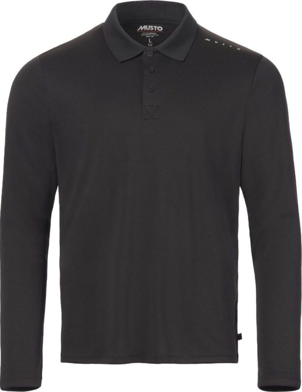 Evo Crew Sunblock Long-Sleeve Polo - Black