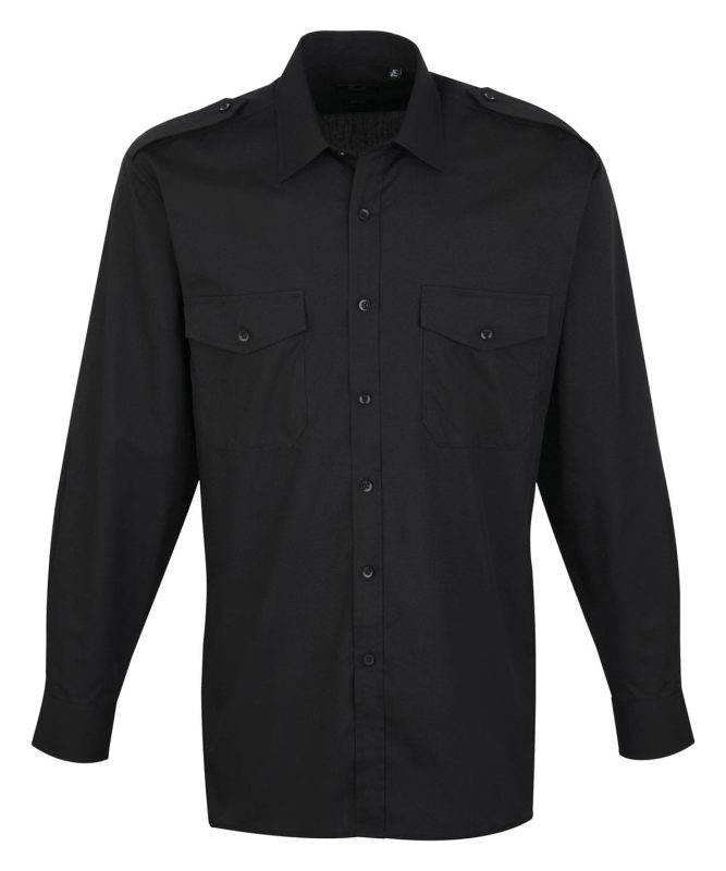 Long sleeve pilot shirt - Black