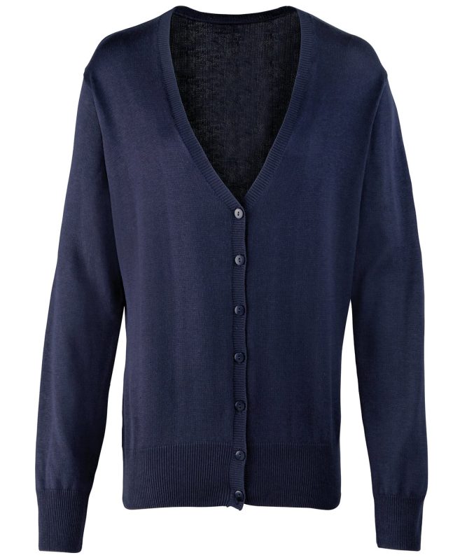 Button Through Knitted Cardigan - Navy