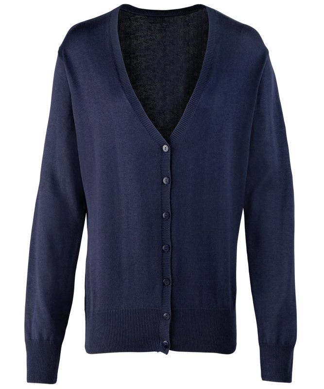 Button Through Knitted Cardigan - Navy
