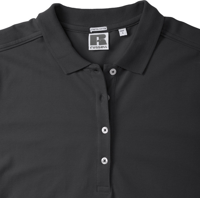 Fitted Stretch Polo - Black