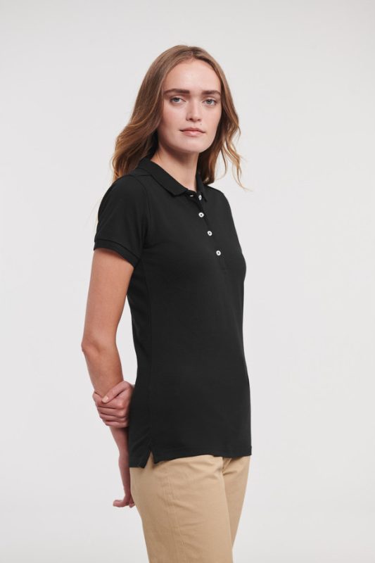 Fitted Stretch Polo - Black