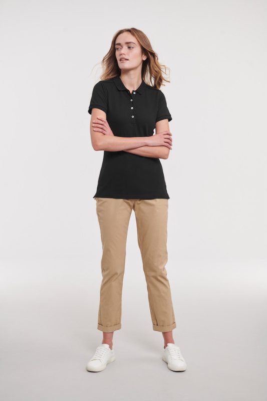 Fitted Stretch Polo - Black