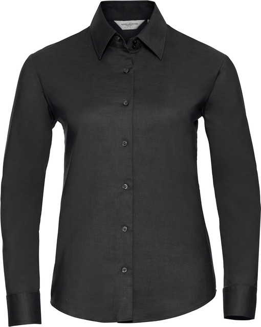 Long Sleeve Tailored Oxford Shirt - Black