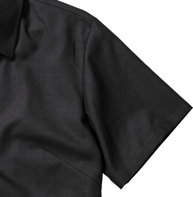 Short Sleeve Tailored Oxford Shirt - Black