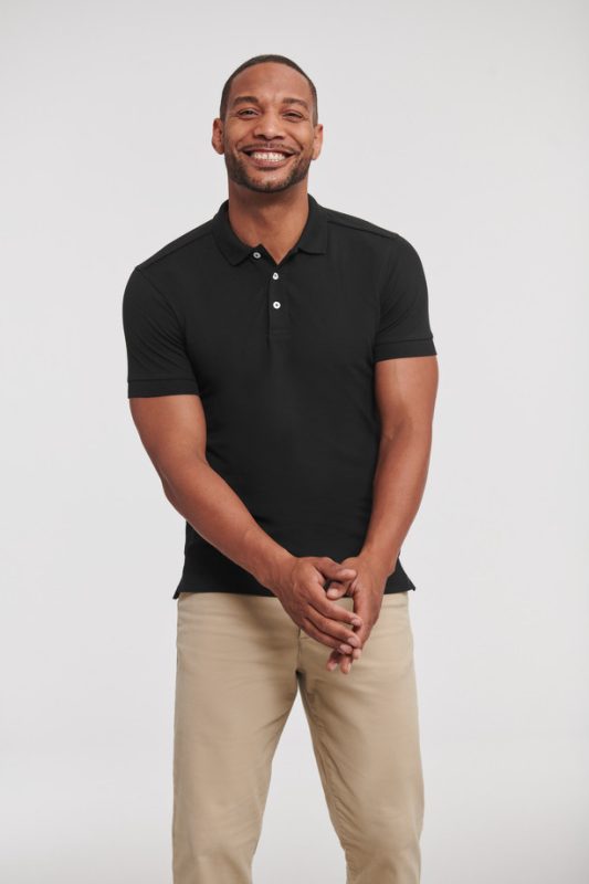 Fitted Stretch Polo - Black