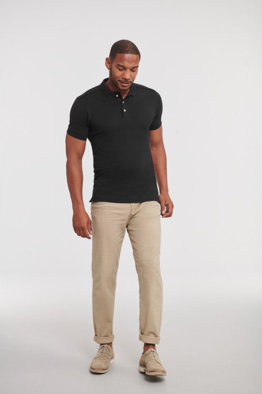 Fitted Stretch Polo - Black