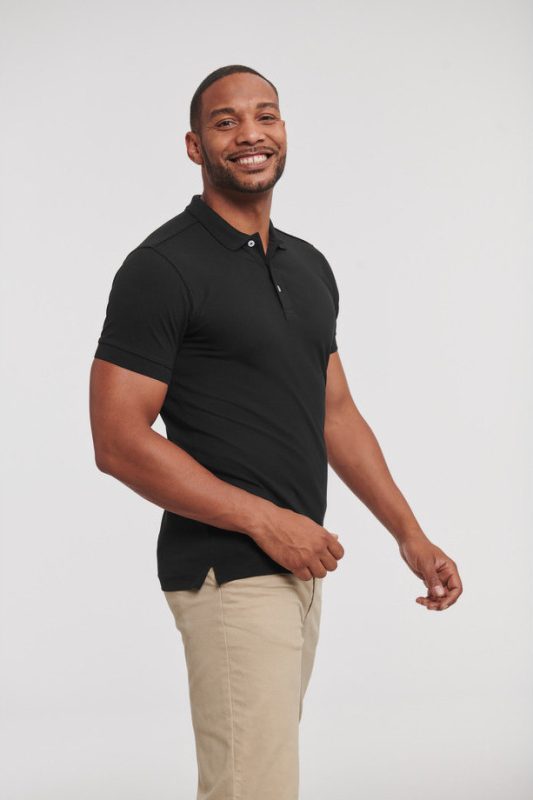 Fitted Stretch Polo - Black