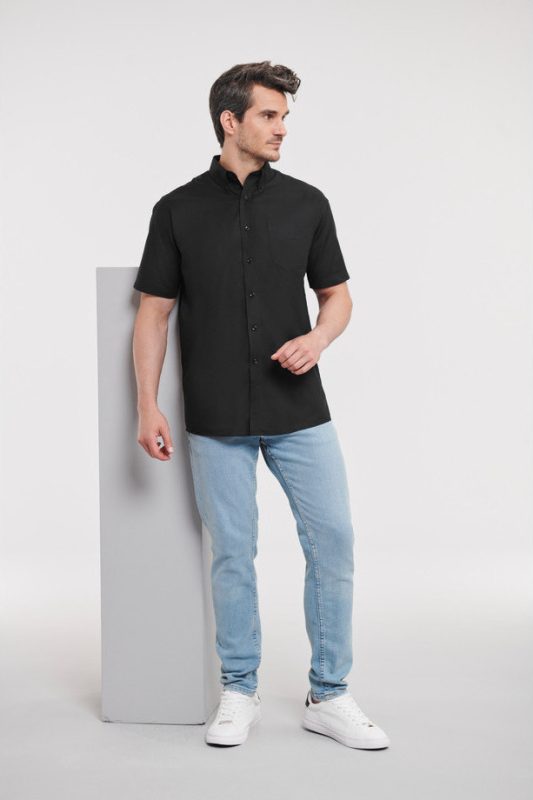 Short Sleeve Classic Oxford Shirt - Black