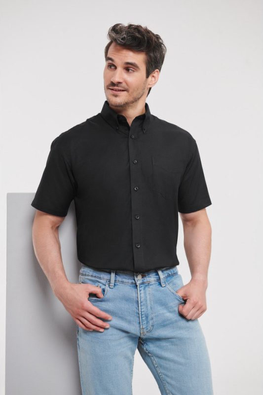 Short Sleeve Classic Oxford Shirt - Black