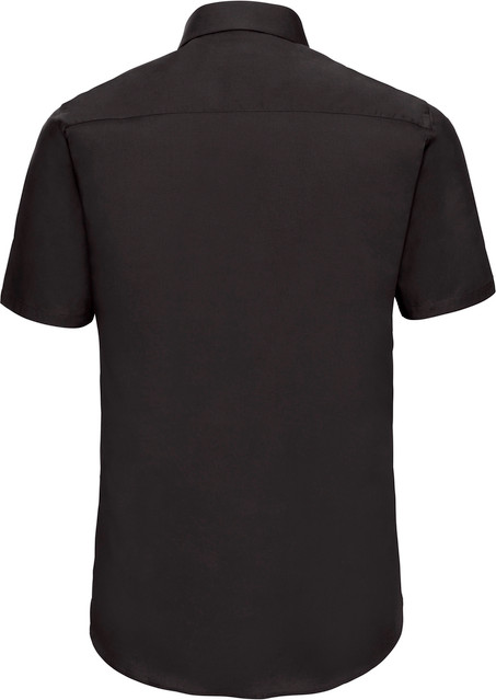 Short Sleeve Fitted Stretch Shirt - Black