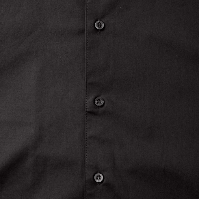 Short Sleeve Fitted Stretch Shirt - Black