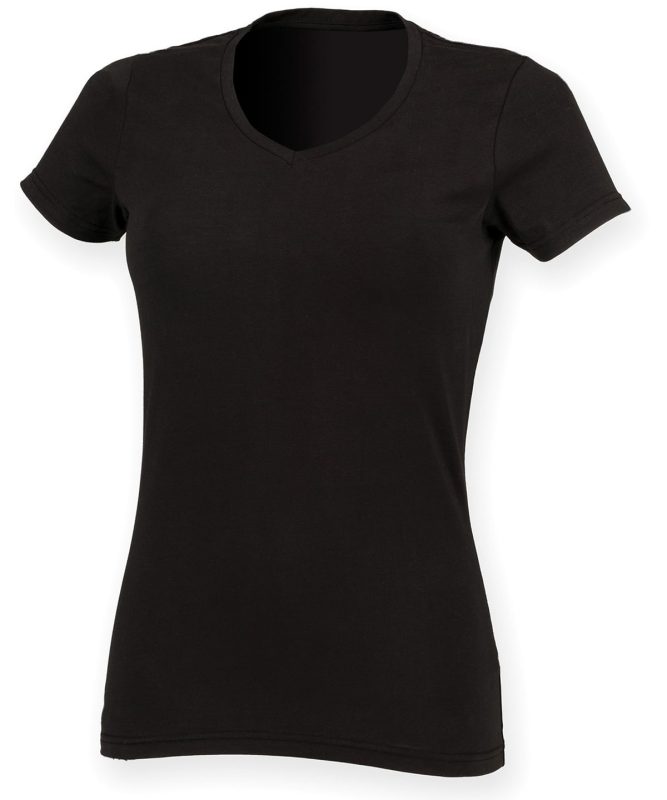 Feel good stretch v-neck t-shirt - Black