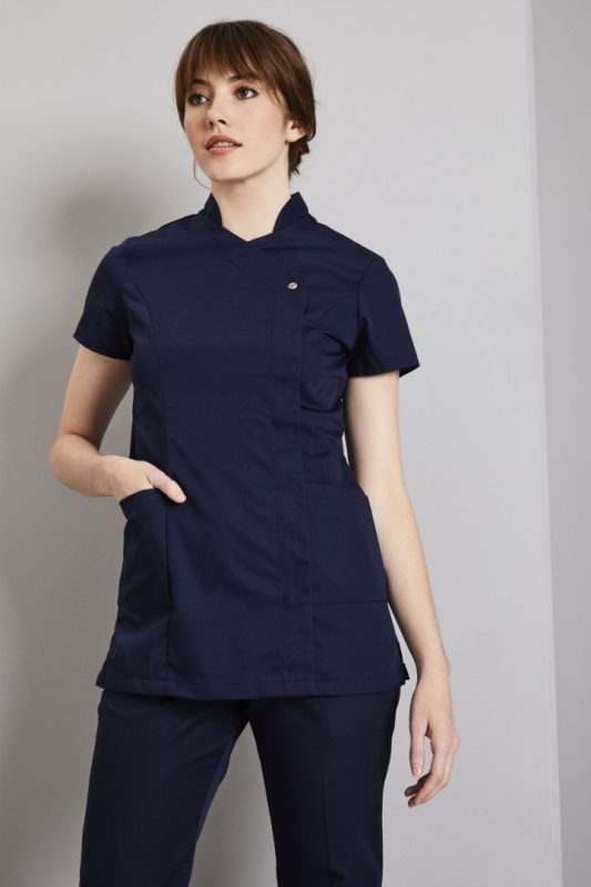 Classic Press Stud Tunic - Navy
