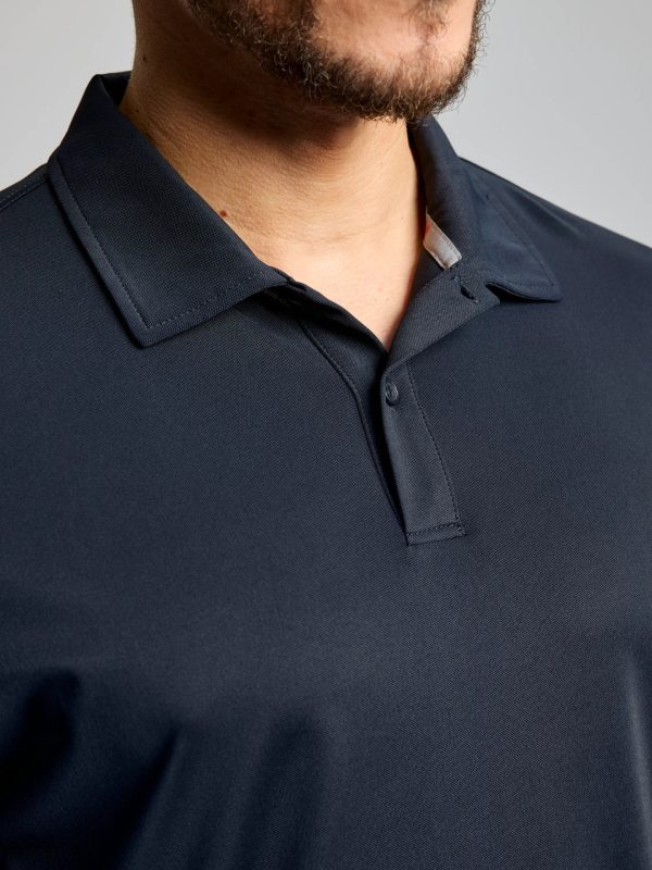 Tech Pique Polo Ls - Black Ink
