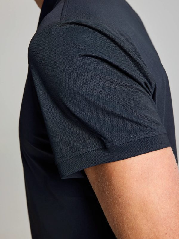 Tech Pique Polo Ss - Black Ink