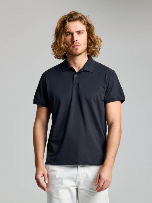 Tech Pique Polo Ss - Black Ink