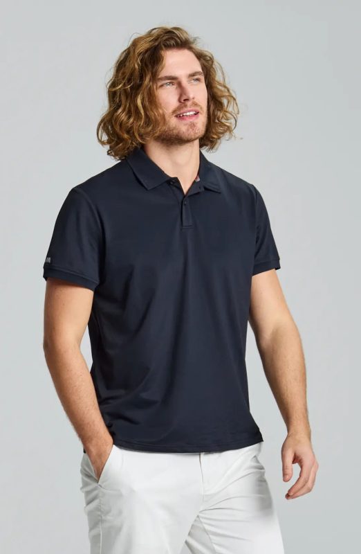Tech Pique Polo Ss - Black Ink
