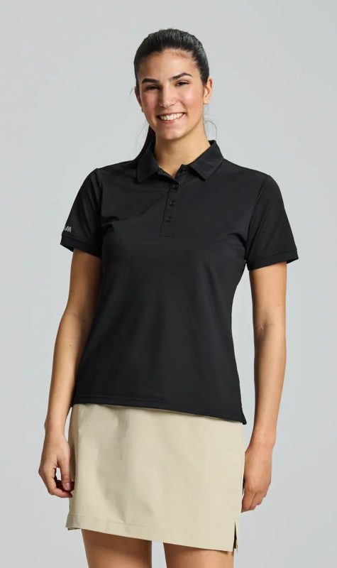 Tech Pique Polo Ss - Black Ink