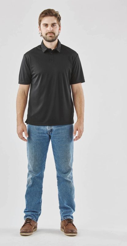 Treeline Performance Short Sleeve Polo - Black