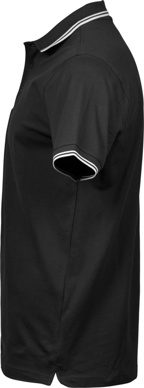 Luxury Stripe Stretch Polo - Black / White