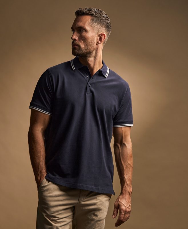 Luxury Stripe Stretch Polo