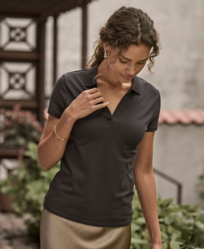 Luxury Stretch V-Neck Polo