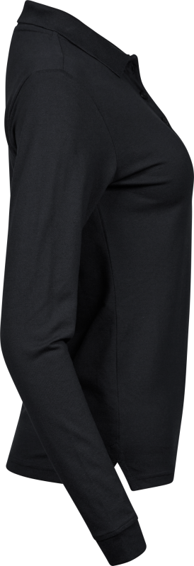 Luxury Stretch Long Sleeve Polo - Black