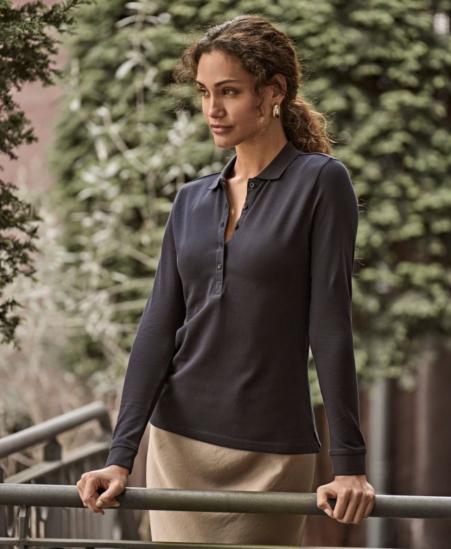 Luxury Stretch Long Sleeve Polo