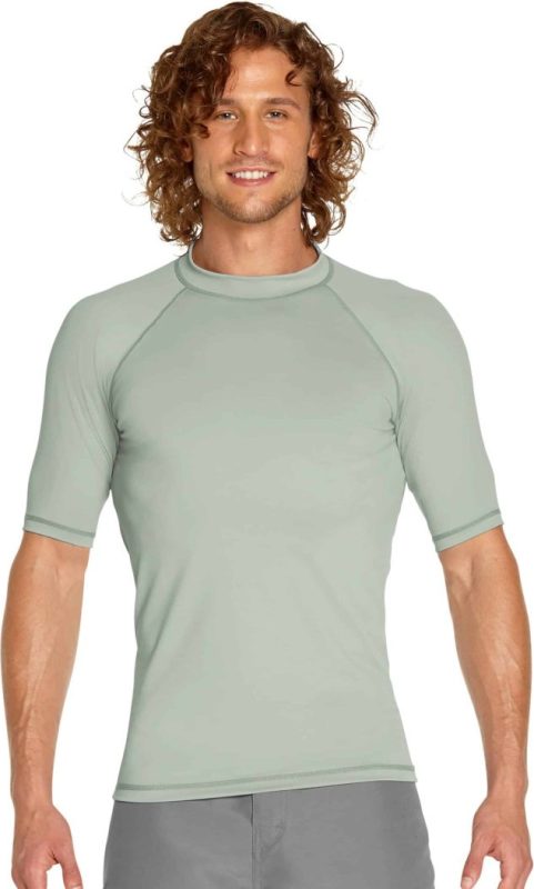 Unisex Short Sleeve Rash Guard - Silver